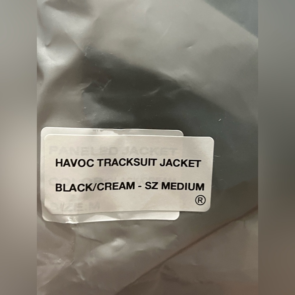 Black Scale men’s havoc tracksuit jacket black cream size medium zip up - Picture 13 of 13